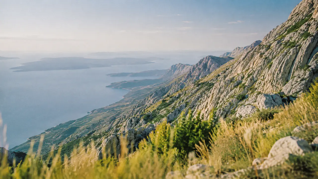 Rocky coastal mountain ridge above the Adriatic